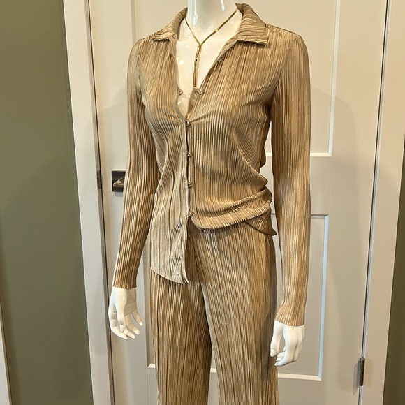Rachel Zoe Plisse 2pc Pant & Shirt Set NWT - Picture 13 of 16